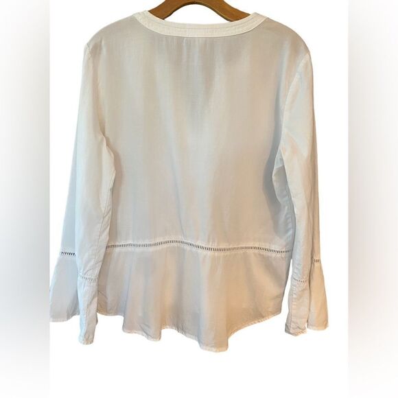 Cloth & Stone Sz M White BOHO Cotton Flowy Relaxed Music Festival Hippie Top - Picture 3 of 7